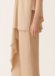 Asymmetric top in crepe de chine