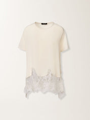 Crepe de chine short sleeve top