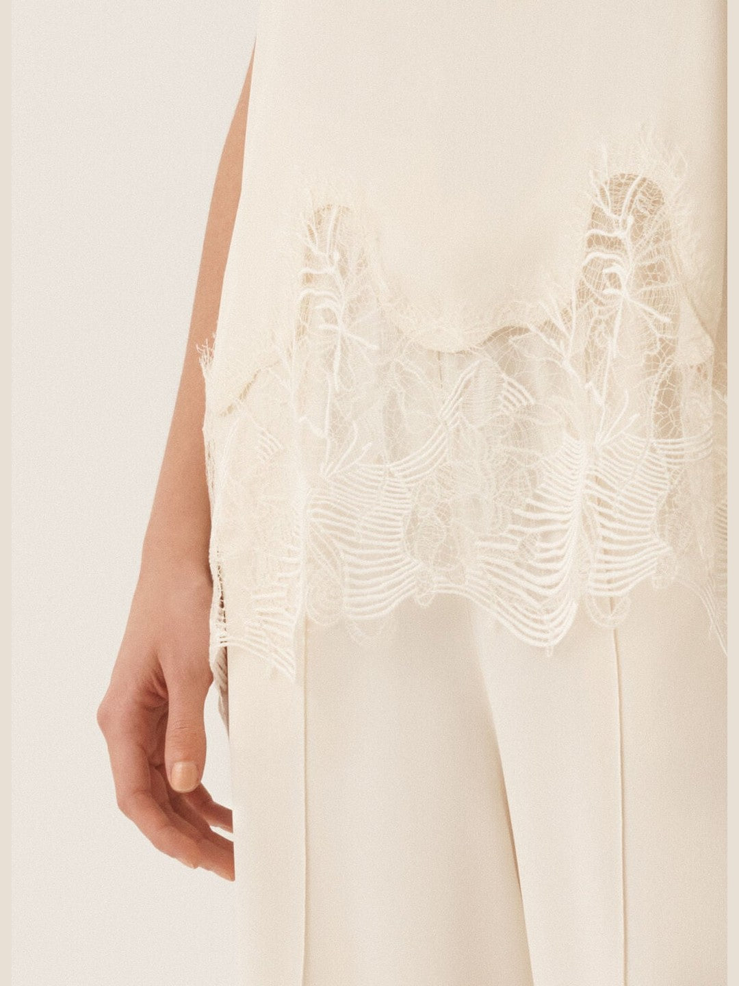 Crepe de chine short sleeve top
