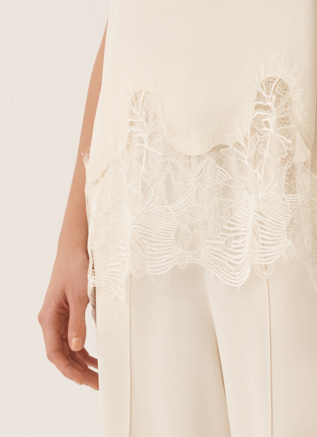 Crepe de chine short sleeve top