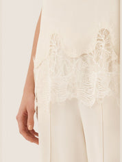 Crepe de chine short sleeve top