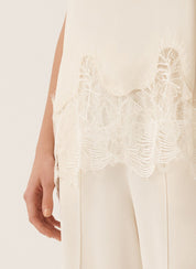 Crepe de chine short sleeve top