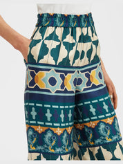 Palazzo pants silk twill casareale placée