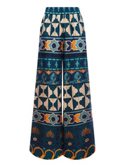Palazzo pants silk twill casareale placée