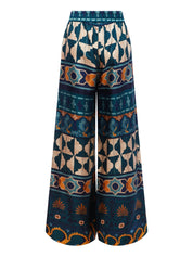 Palazzo pants silk twill casareale placée