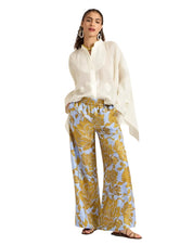 Palazzo Pants Tangle Light Blue in Silk Twill