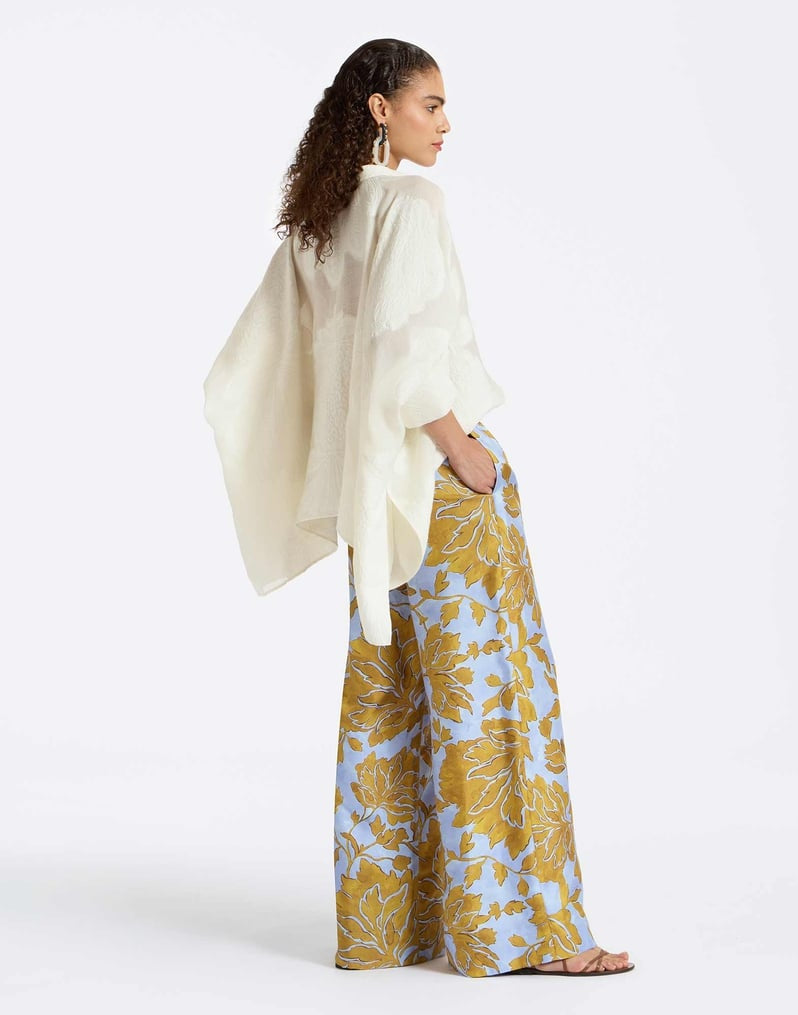 Palazzo Pants Tangle Light Blue in Silk Twill