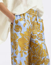 Palazzo Pants Tangle Light Blue in Silk Twill