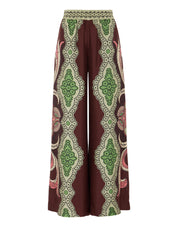 Palazzo Pants Portal Placée Brown in Silk Twill