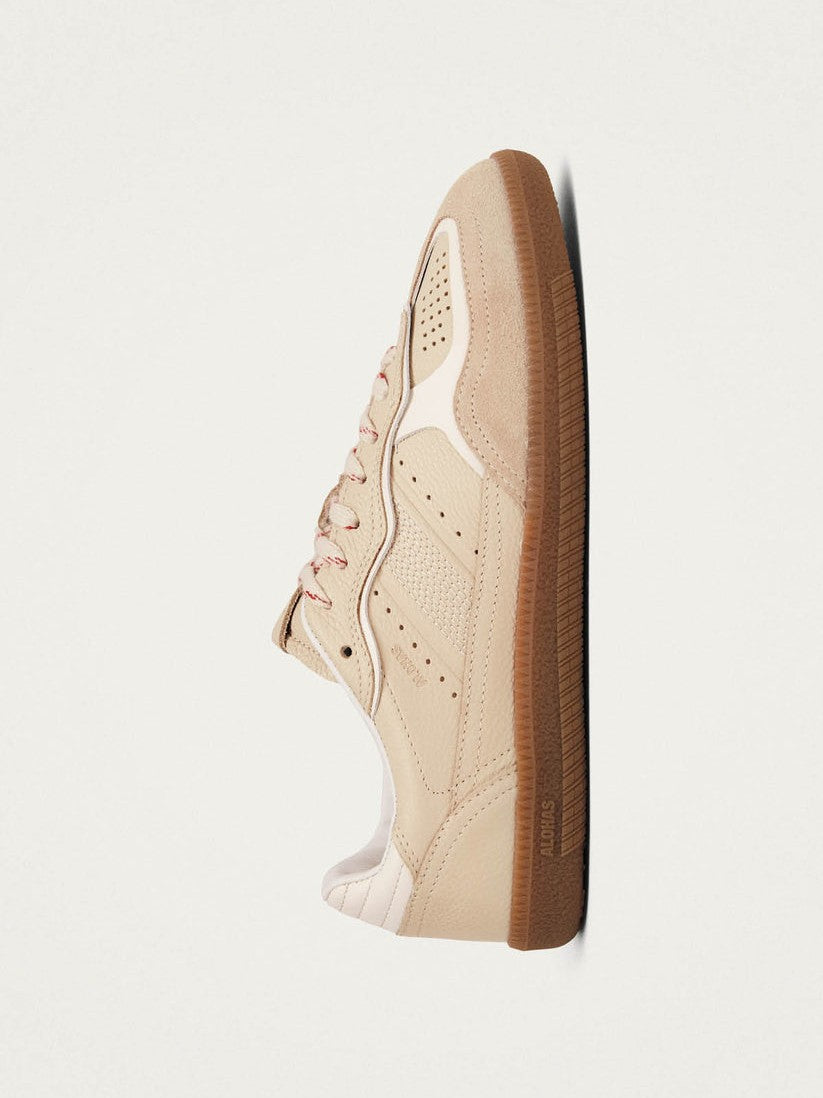 Tb.490 rife grain cream leather sneakers