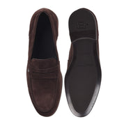 Dark brown suede loafer