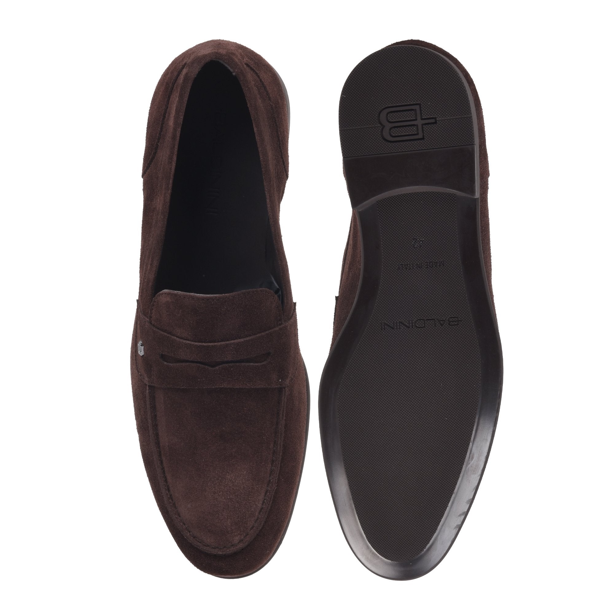 Dark brown suede loafer