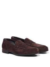 Dark brown suede loafer