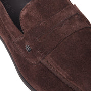 Dark brown suede loafer