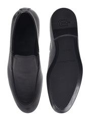 Black tumbled leather slip-on shoe