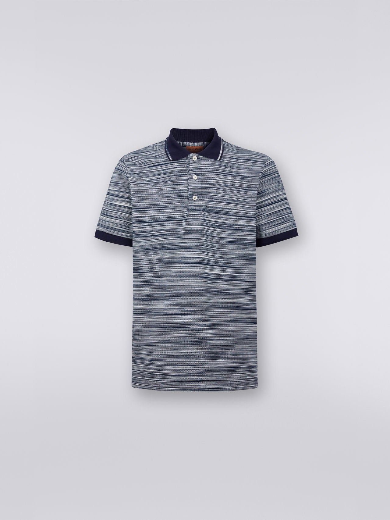 Slub cotton polo shirt with plain details