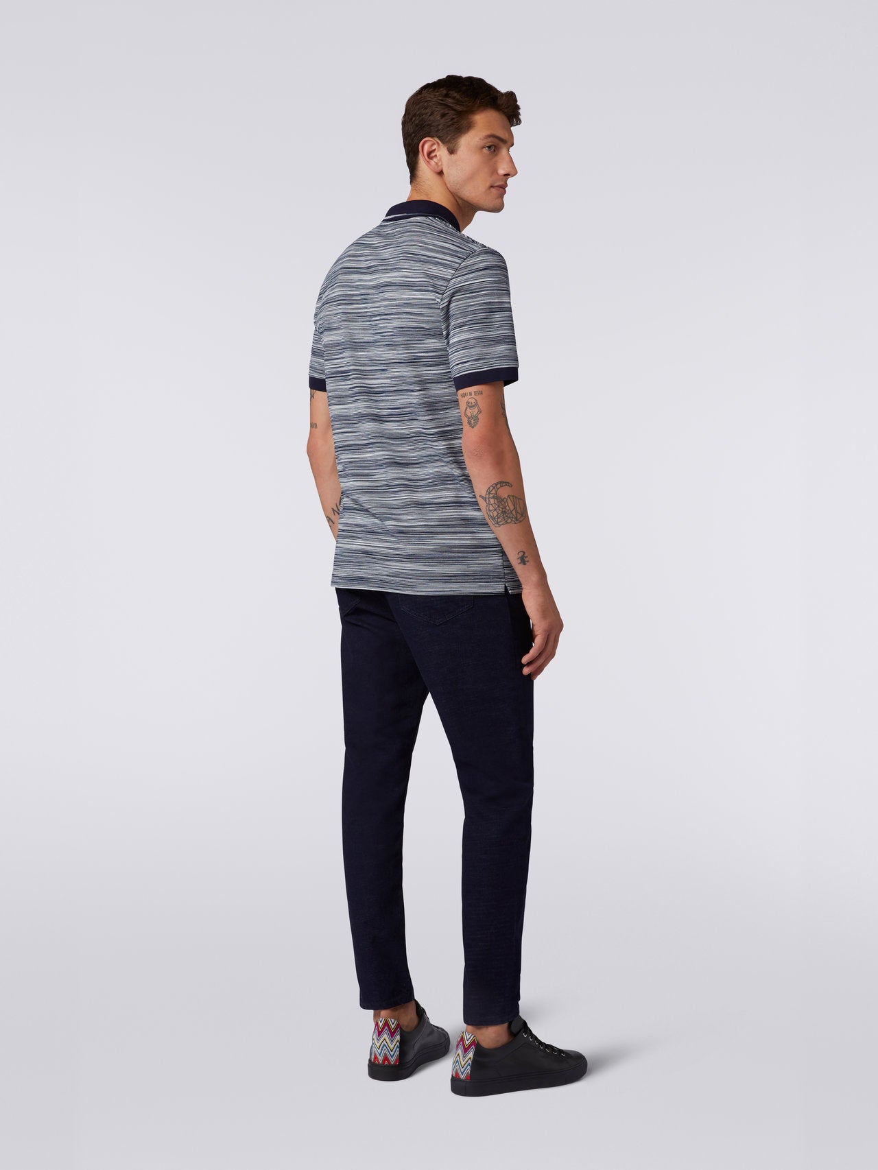 Slub cotton polo shirt with plain details
