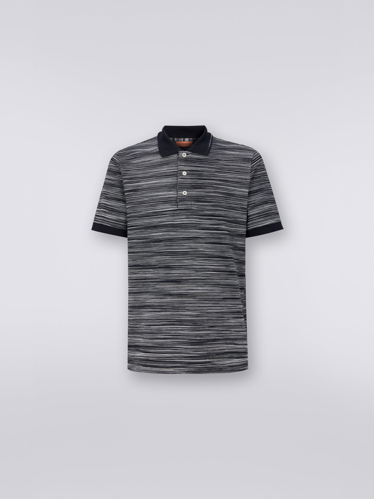 Slub cotton polo shirt with plain details