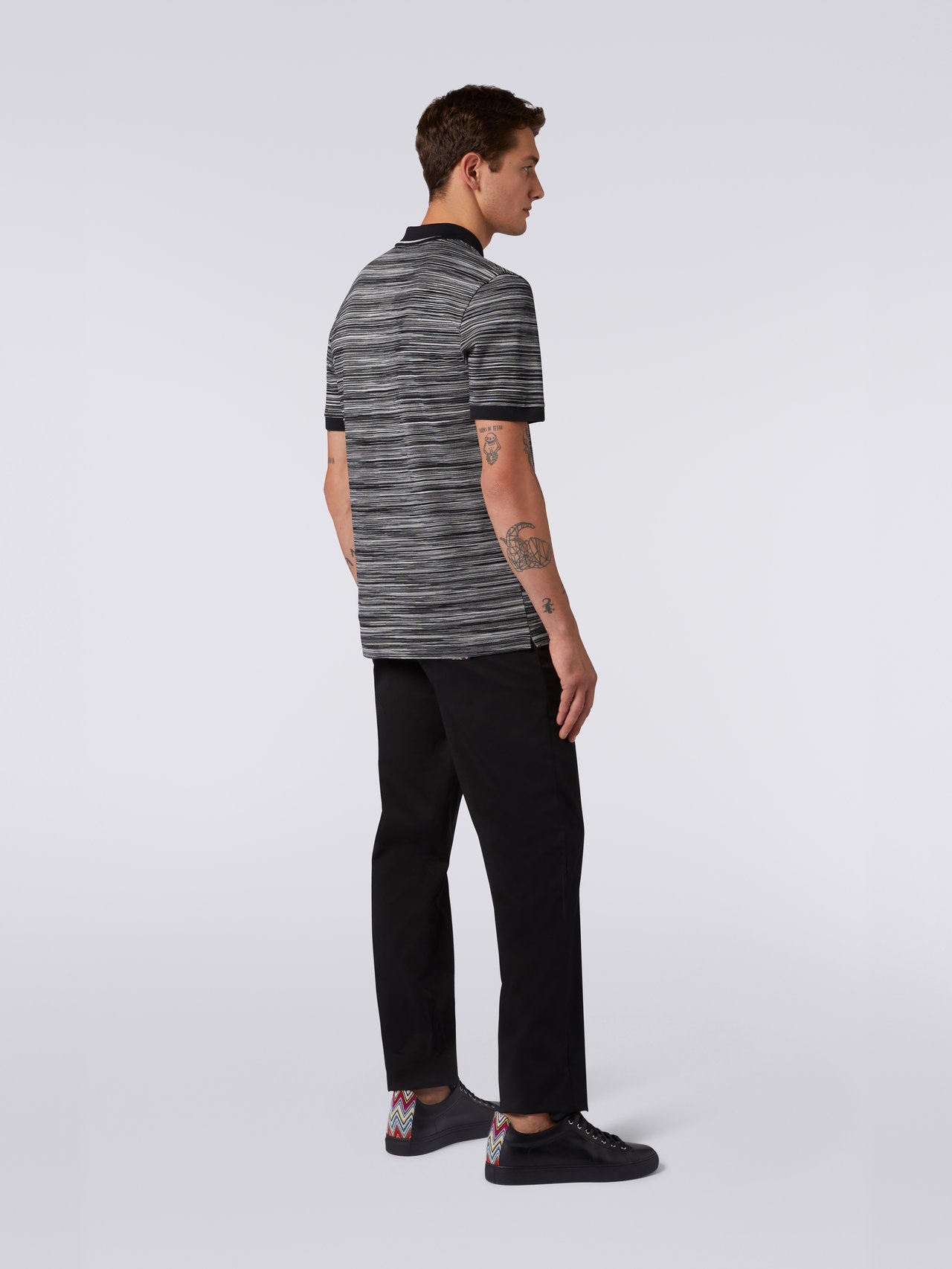 Slub cotton polo shirt with plain details