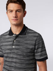 Slub cotton polo shirt with plain details