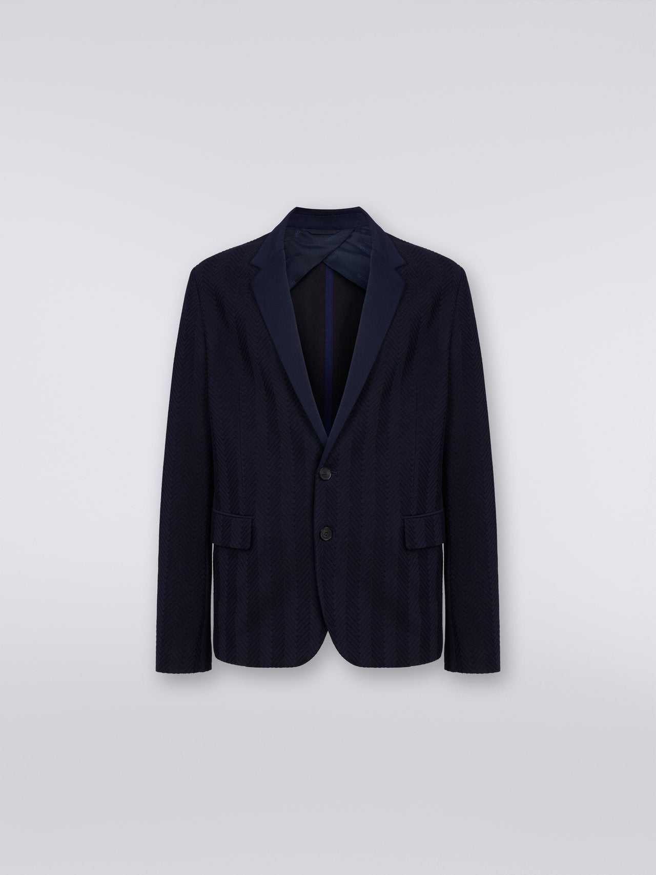 Cotton and viscose chevron jacket