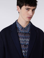 Cotton and viscose chevron jacket