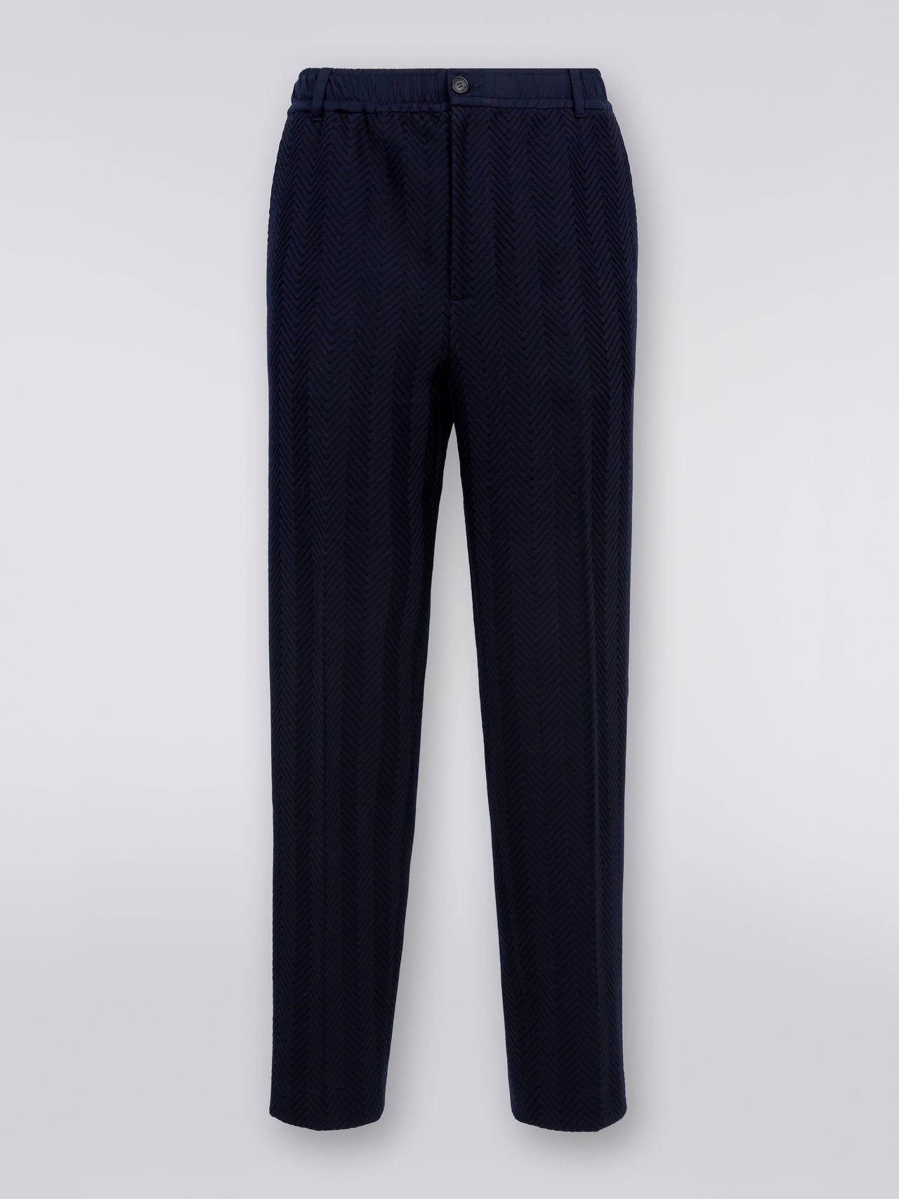 Classic cotton and viscose zigzag trousers