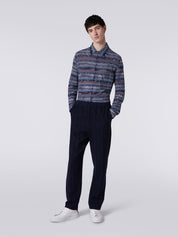 Classic cotton and viscose zigzag trousers