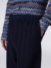 Classic cotton and viscose zigzag trousers