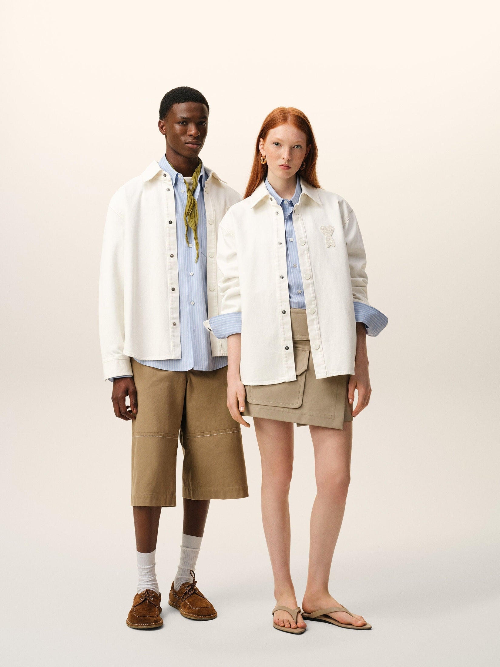 Overshirt with knitted ami de coeur