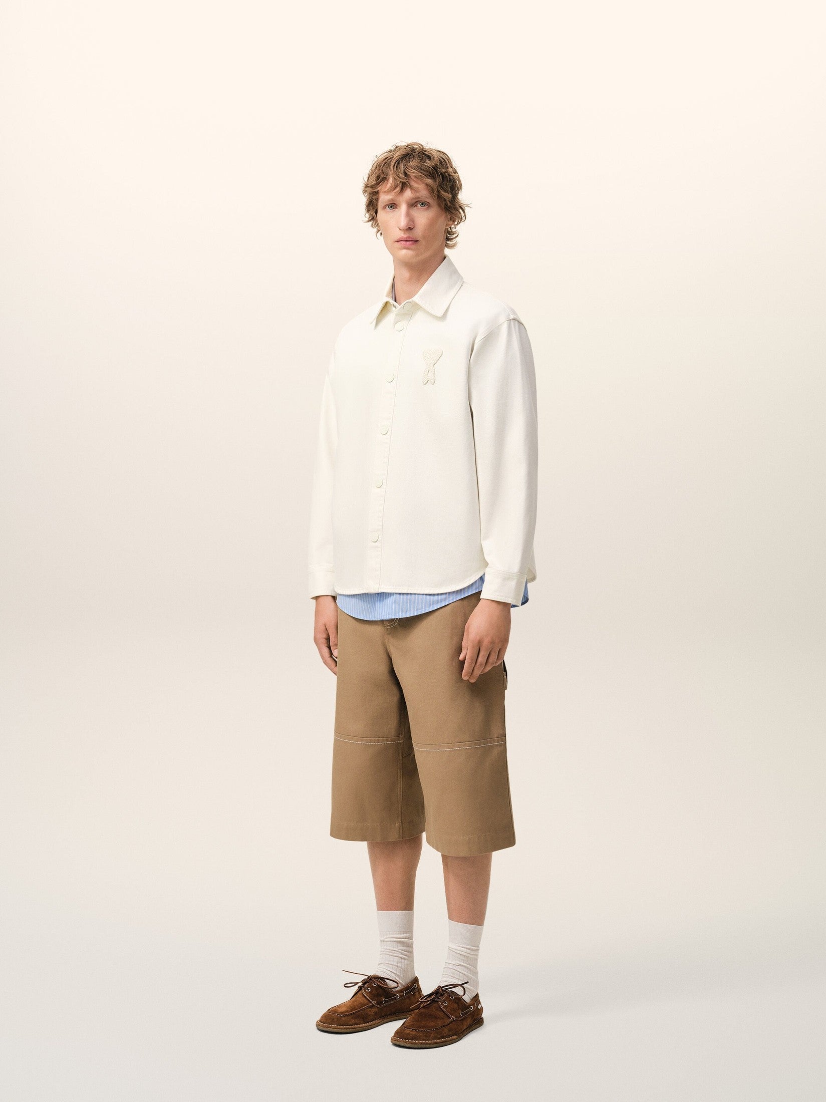 Overshirt with knitted ami de coeur