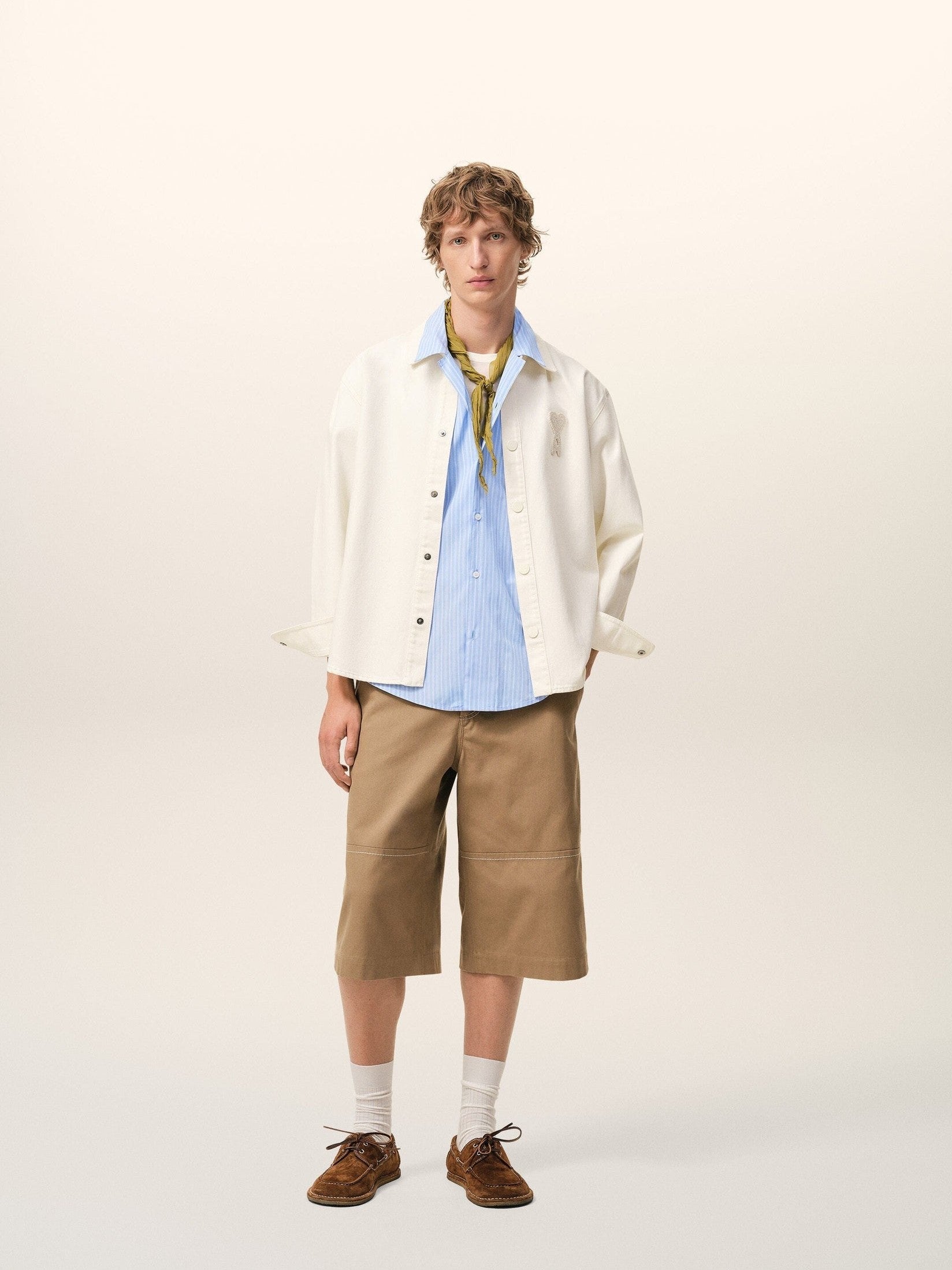 Overshirt with knitted ami de coeur