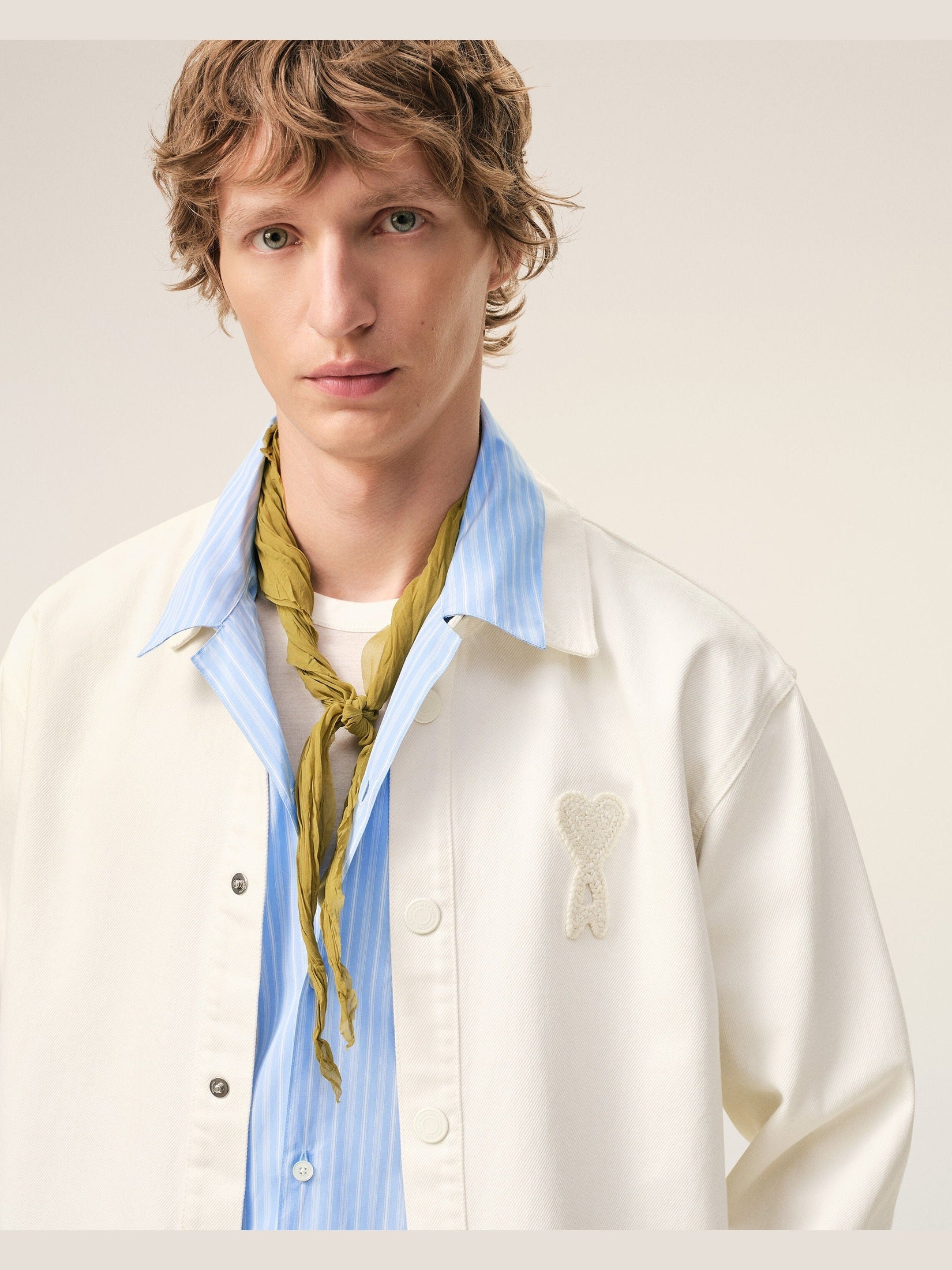 Overshirt with knitted ami de coeur