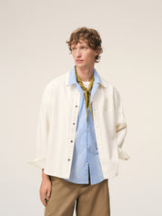 Overshirt with knitted ami de coeur