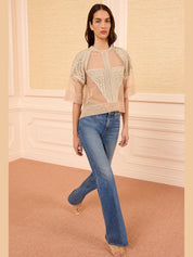 Tess crochet & tulle top