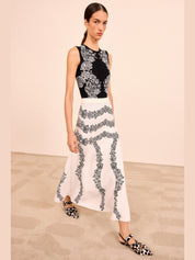 Valencia jacquard midi skirt - Ivory