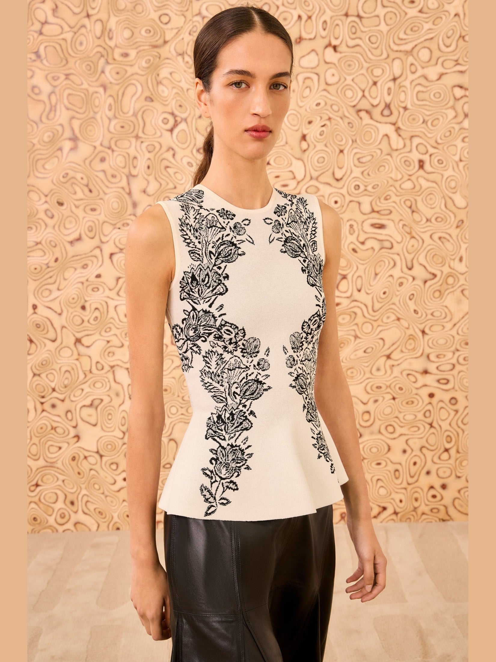 Vanna jacquard tank - Ivory