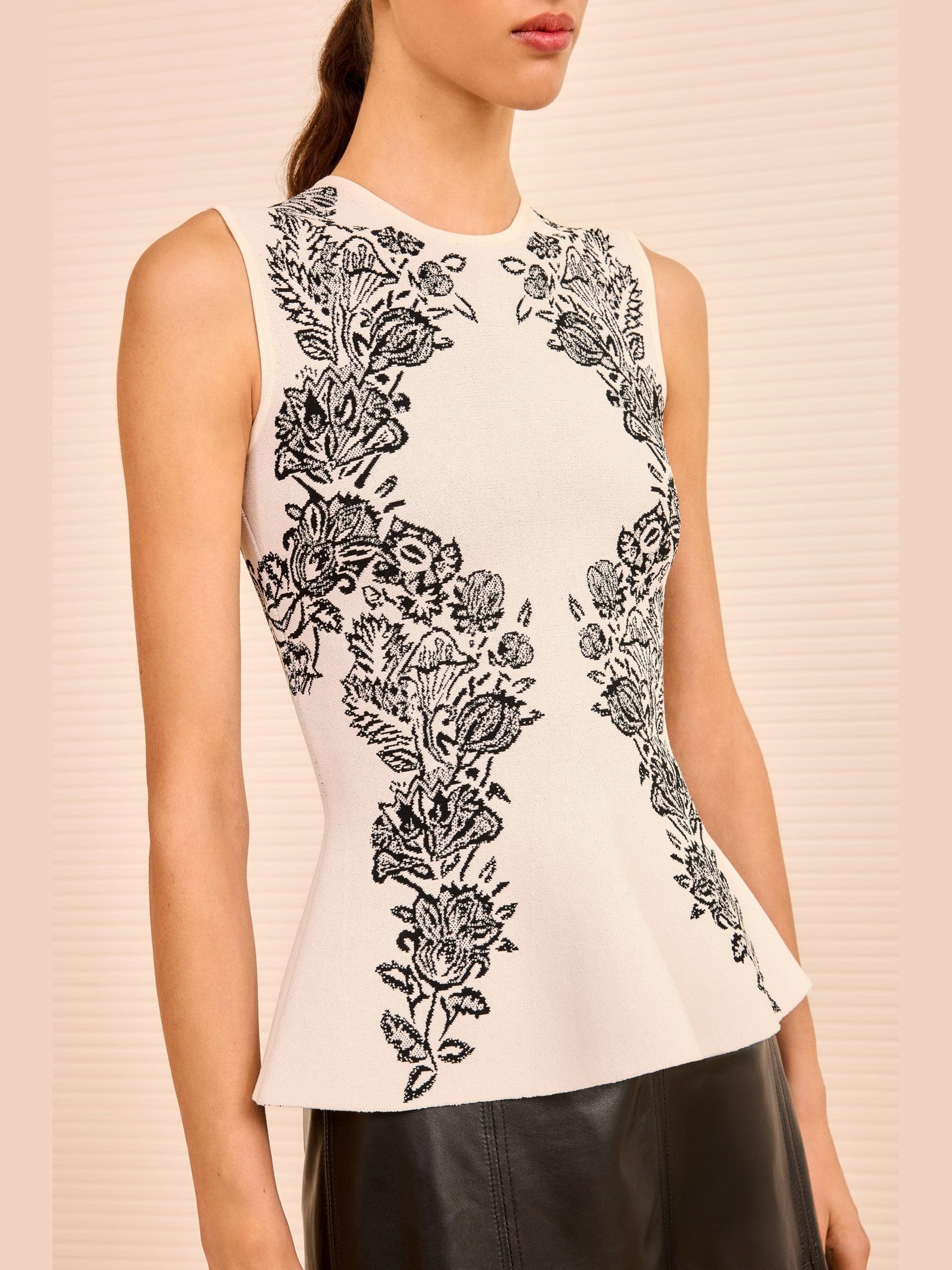 Vanna jacquard tank - Ivory