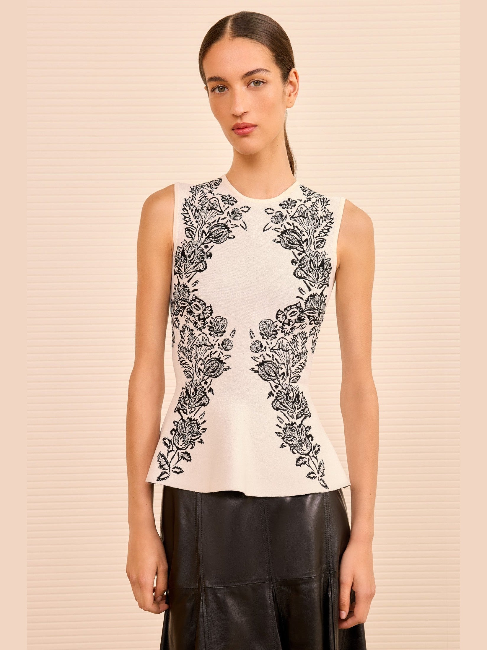 Vanna jacquard tank - Ivory
