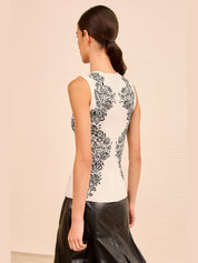 Vanna jacquard tank - Ivory