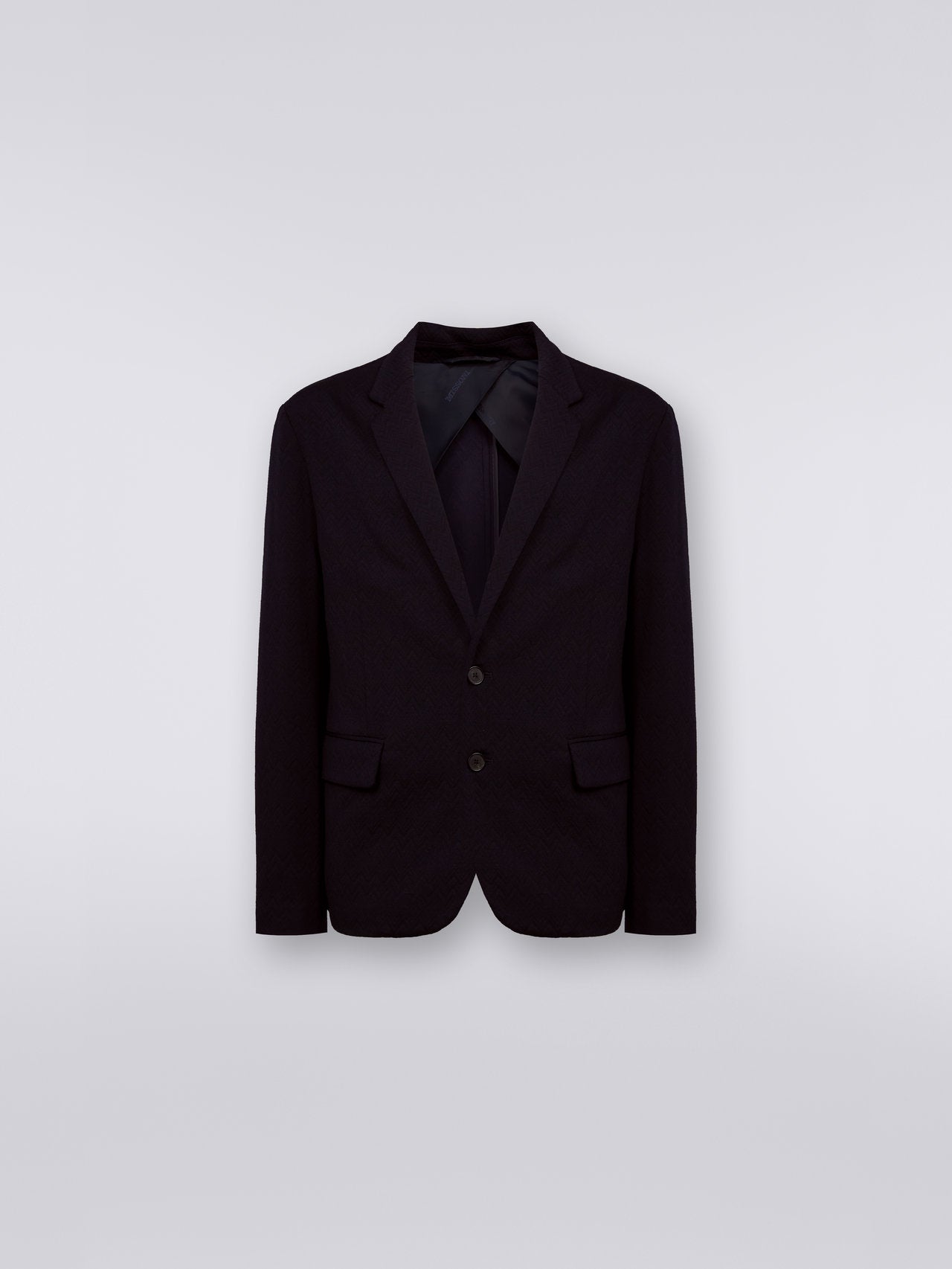 Wool blend jacket with chevron pattern