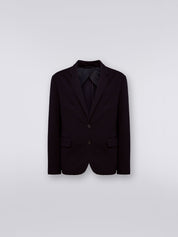 Wool blend jacket with chevron pattern