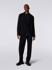 Wool blend jacket with chevron pattern