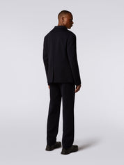 Wool blend jacket with chevron pattern