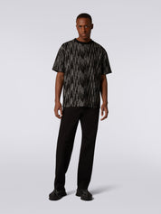 Slub cotton and viscose T-shirt