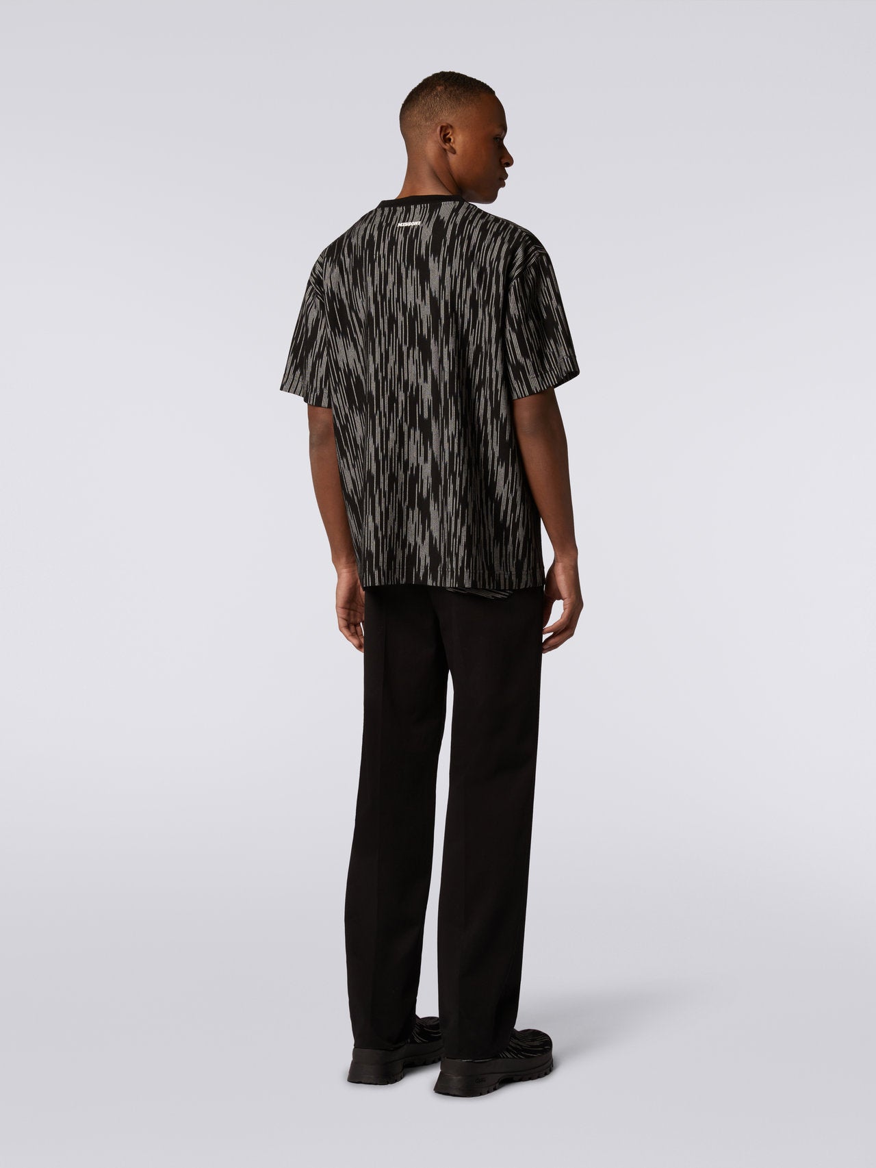 Slub cotton and viscose T-shirt