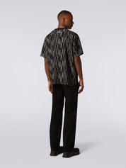 Slub cotton and viscose T-shirt