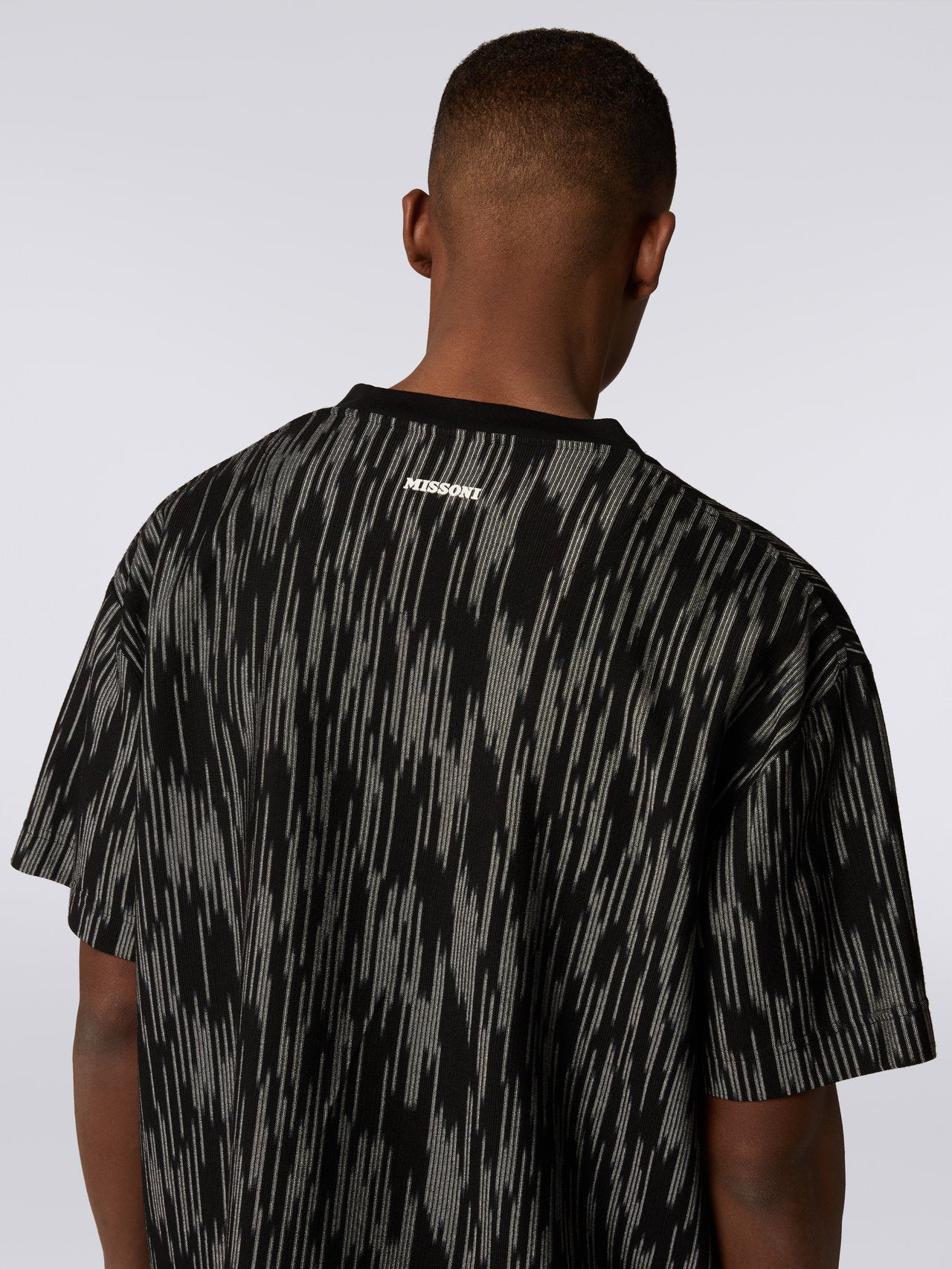 Slub cotton and viscose T-shirt