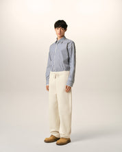 White cotton track pants with heritage Ami Paris label