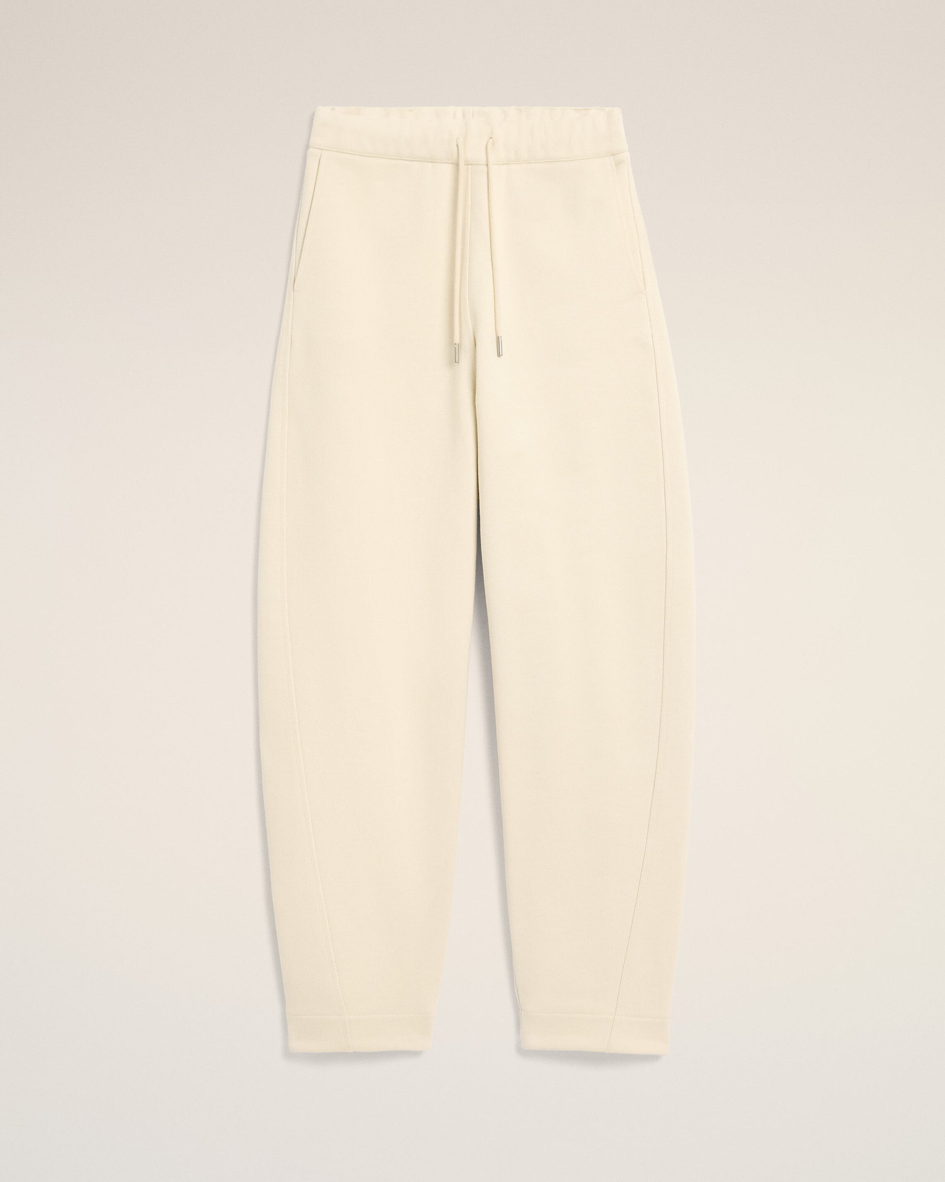 White cotton track pants with heritage Ami Paris label